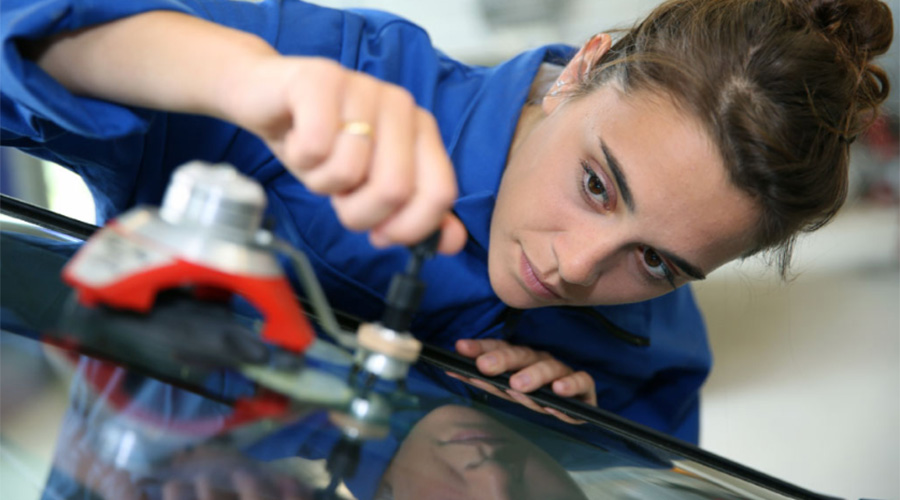 Woman Auto Glass Technician